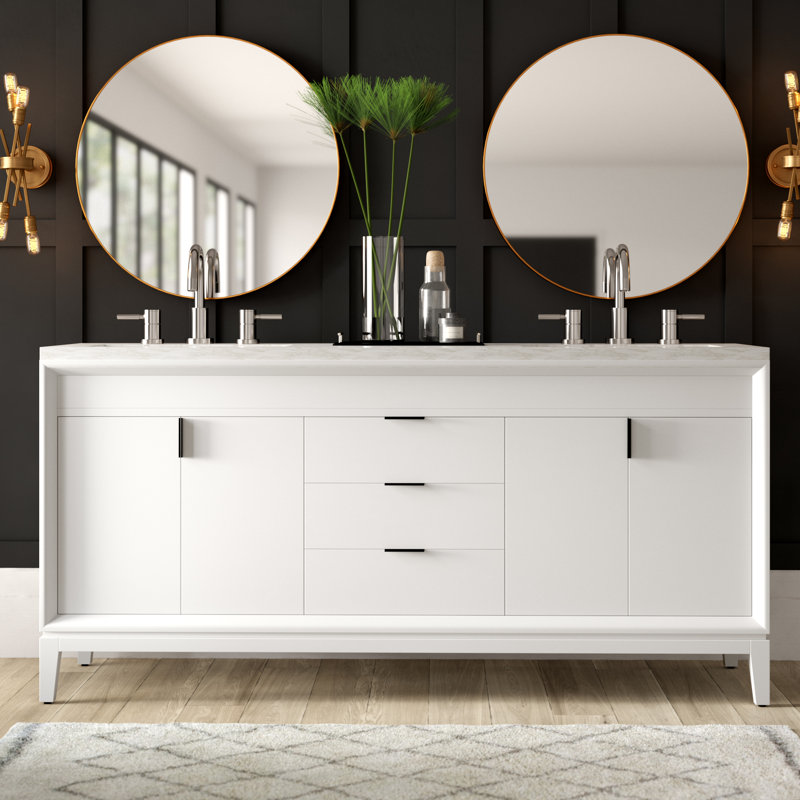 Latitude Run® Zeb 72" Double Bathroom Vanity Base Only & Reviews | Wayfair